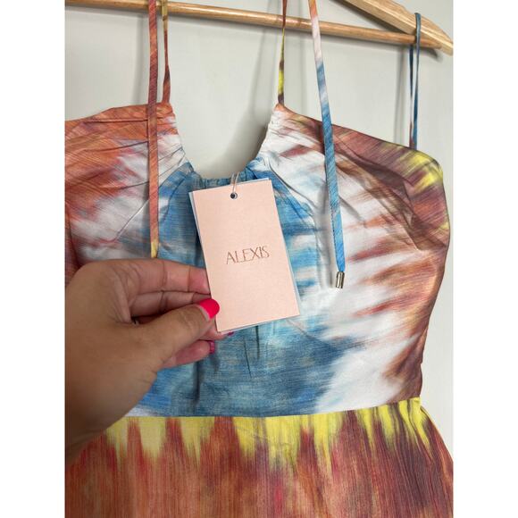 NWT Alexis Naim Dyed Halter-Neckline Open Back Minidress Desert Indigo Size: XS - Picture 4 of 10